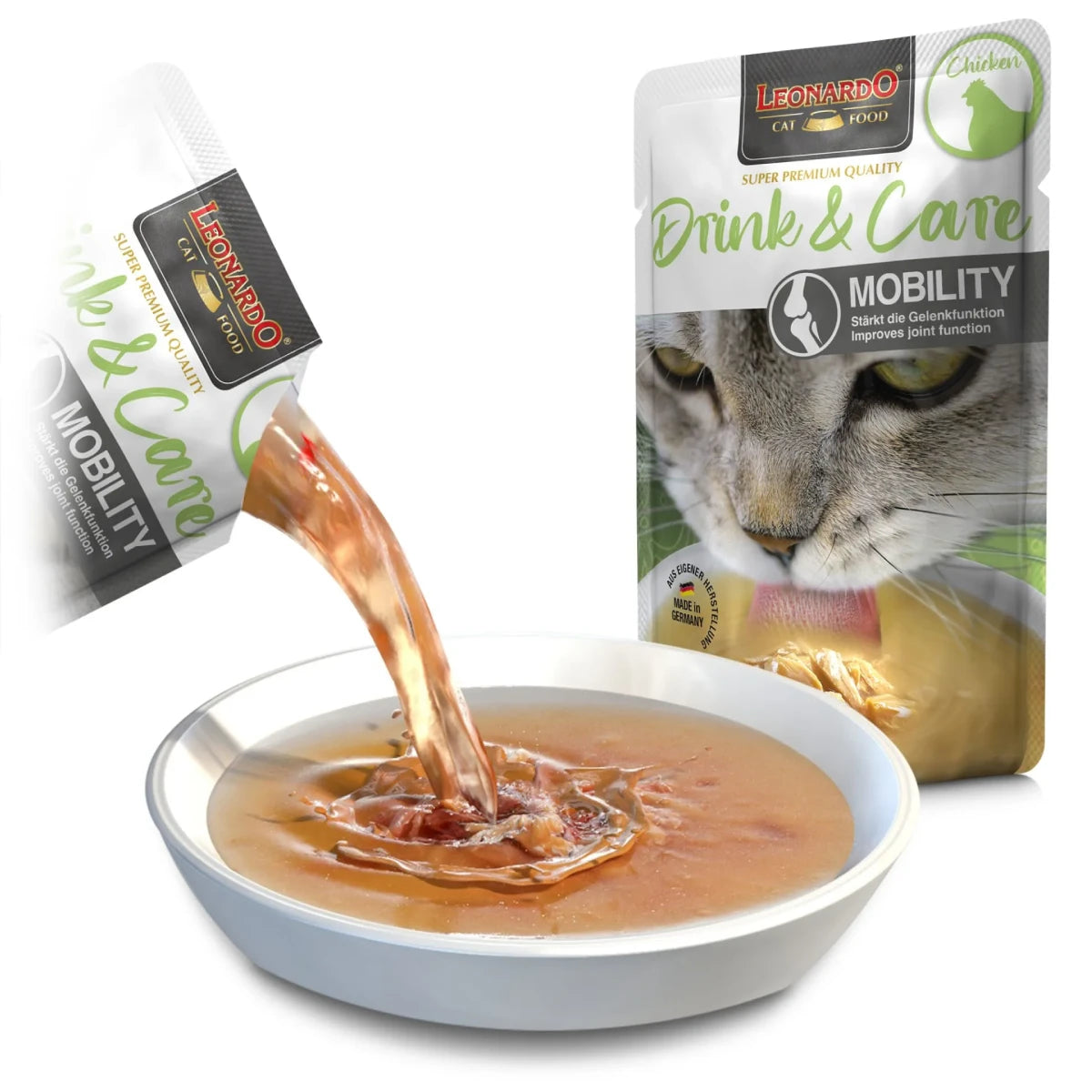 Bouillon pour chat au poulet mobilité 