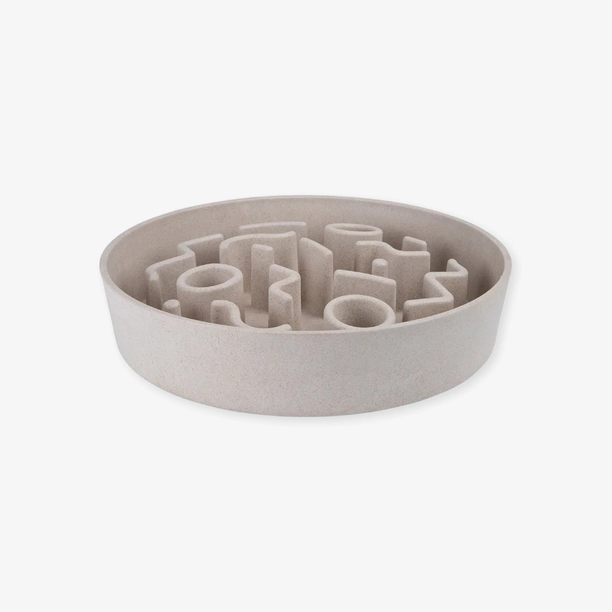 Gamelle anti-glouton chien bambou beige avec relief - District