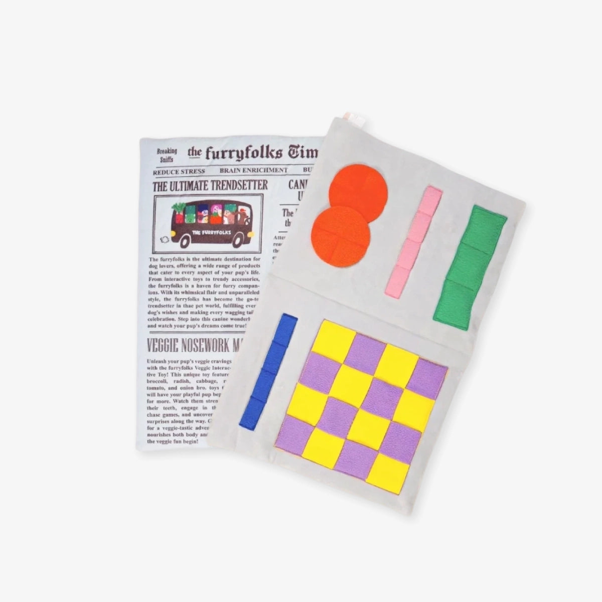 Jeu de fouille pour chien papier journal