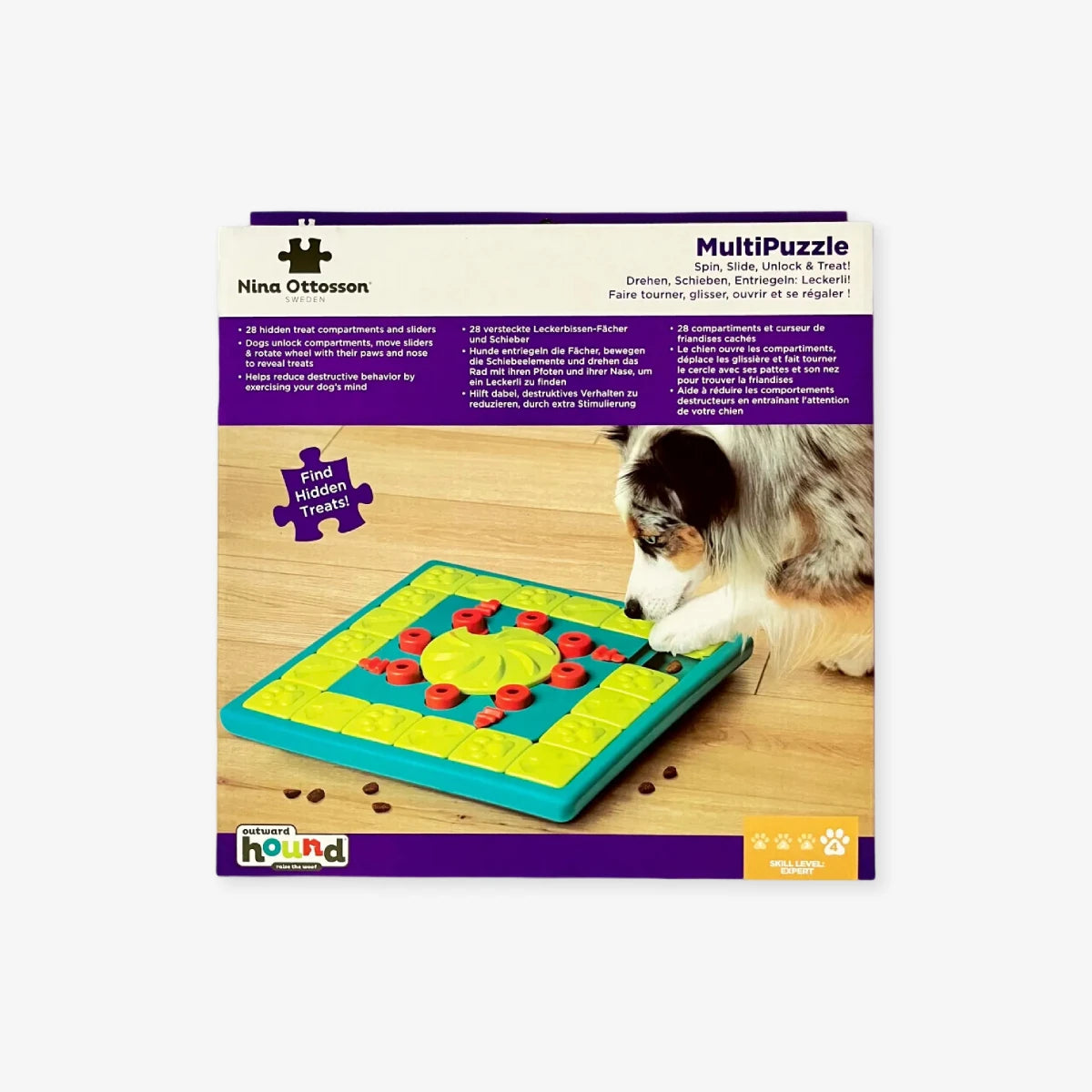 packaging jeu d'intelligence pour chien multipuzzle nina ottosson